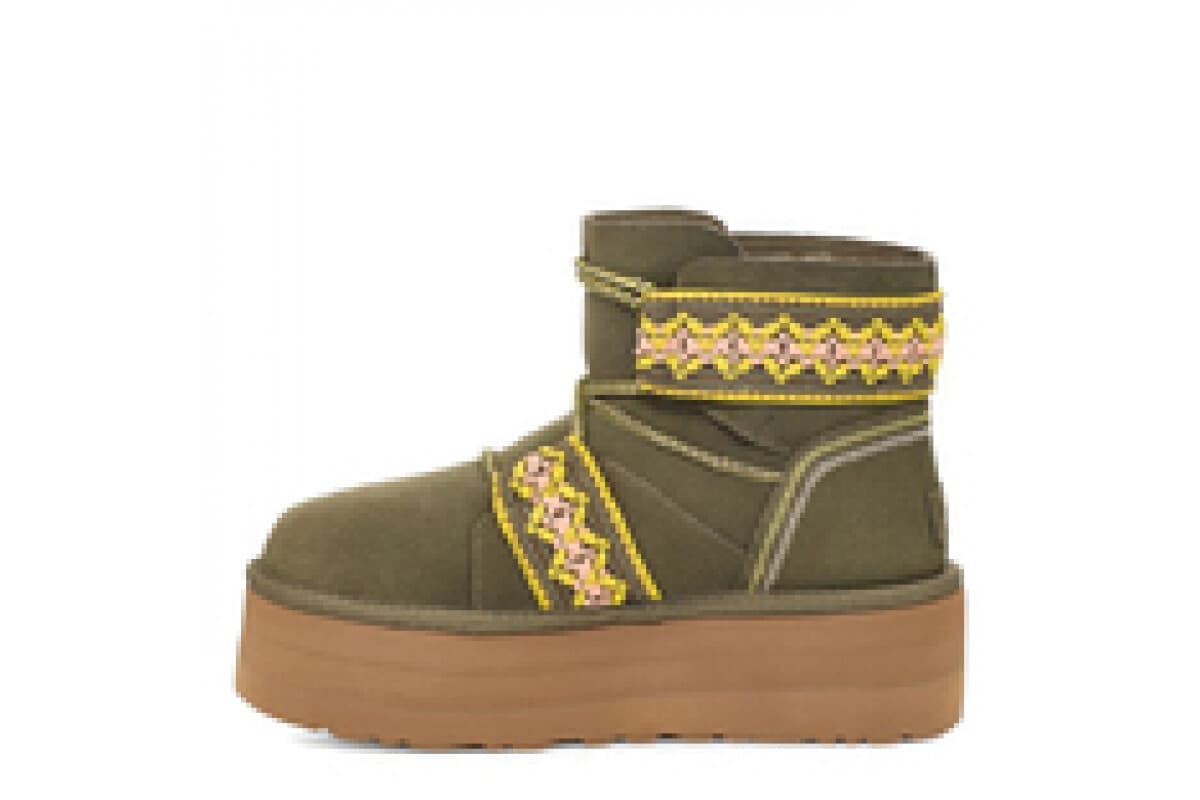 UGG Classic Mini II Braid Platform Зелёный — фото 3