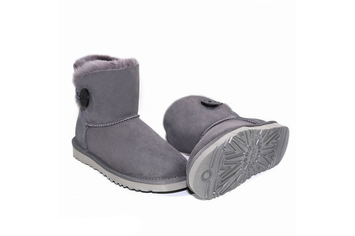 UGG Mini Bailey Button II Серый — фото 2