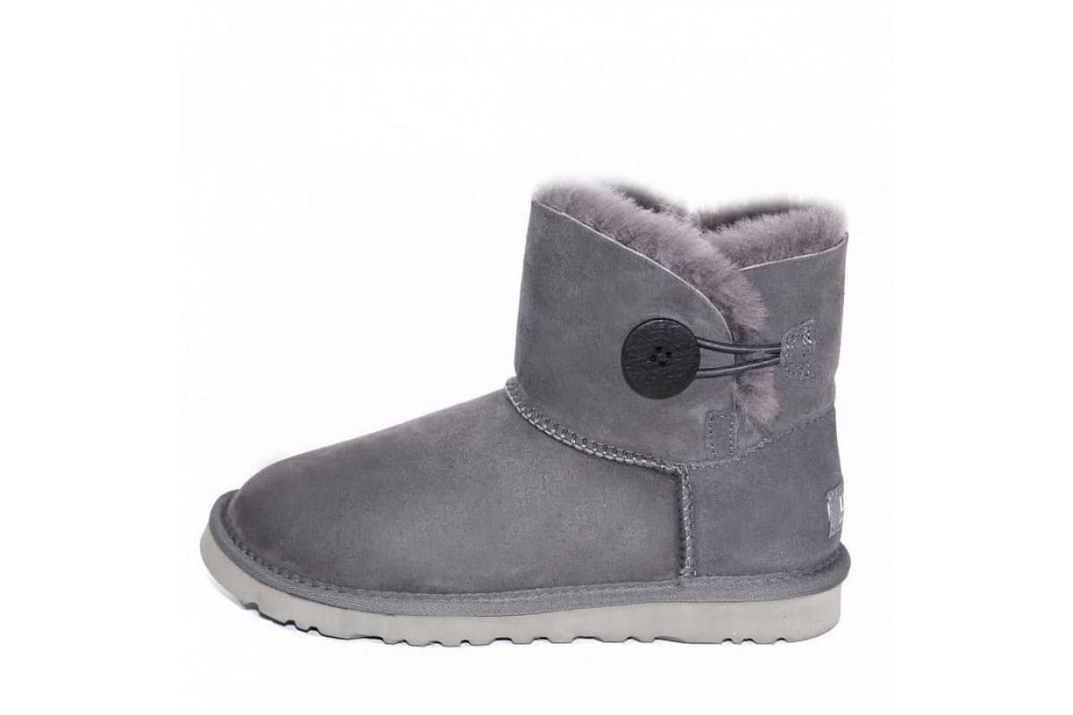 UGG Mini Bailey Button II Серый — фото 3