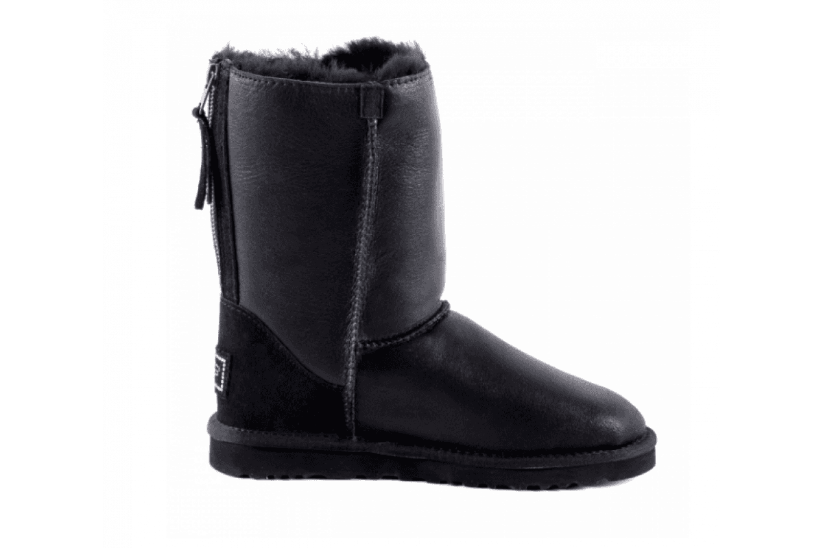 UGG Classic Short Zip Чёрный — фото 3