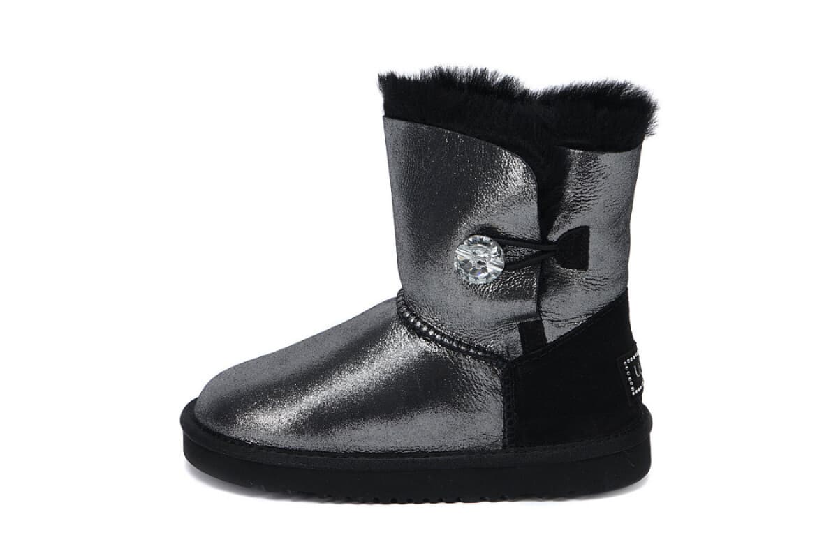 UGG Kids Bailey Button I Do Чёрный — фото 4