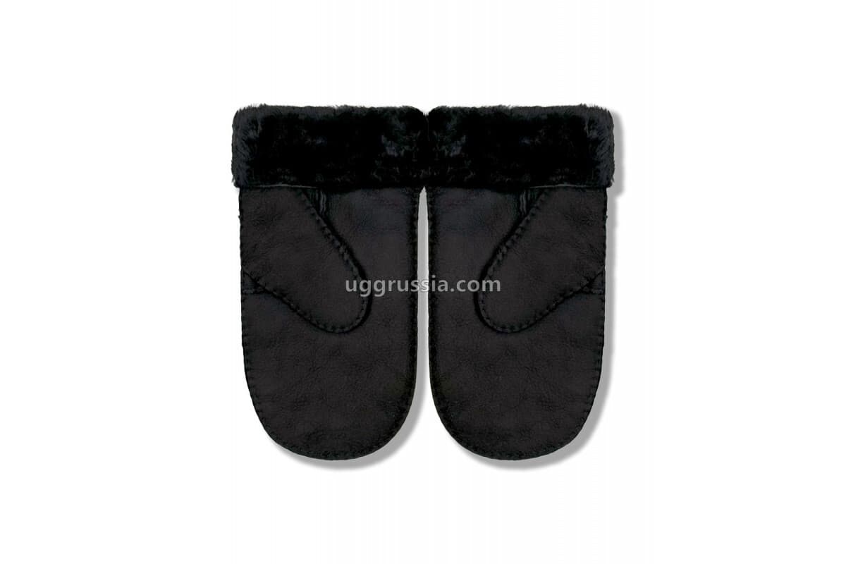 UGG Варежки Кожаные Женские Чёрный — фото 2