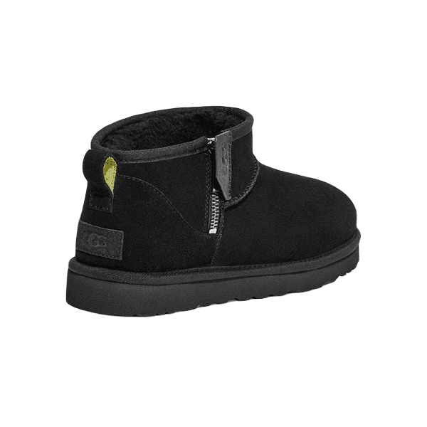 UGG CLASSIC ULTRA MINI ZIP BOOT Чёрный — фото 4