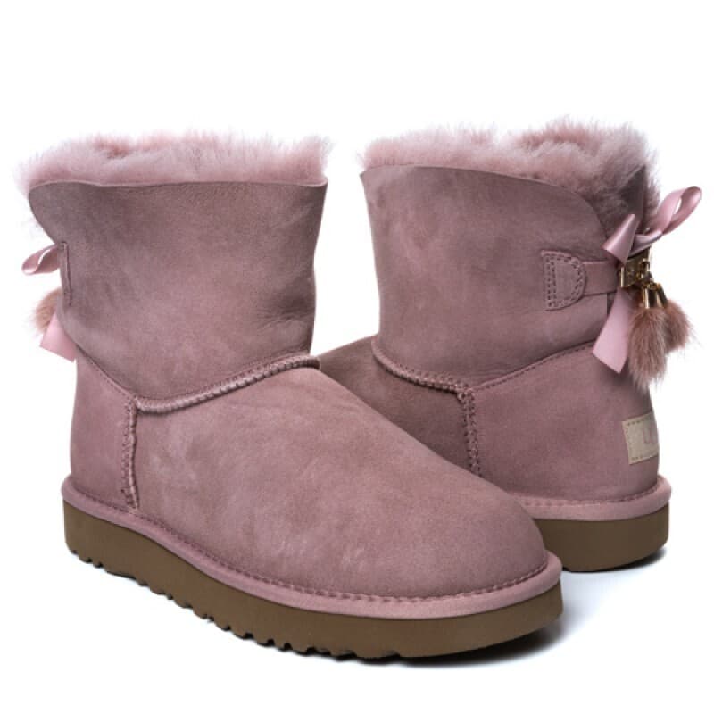 Угги Bailey Bow Mini Tassel Розовый — фото 1