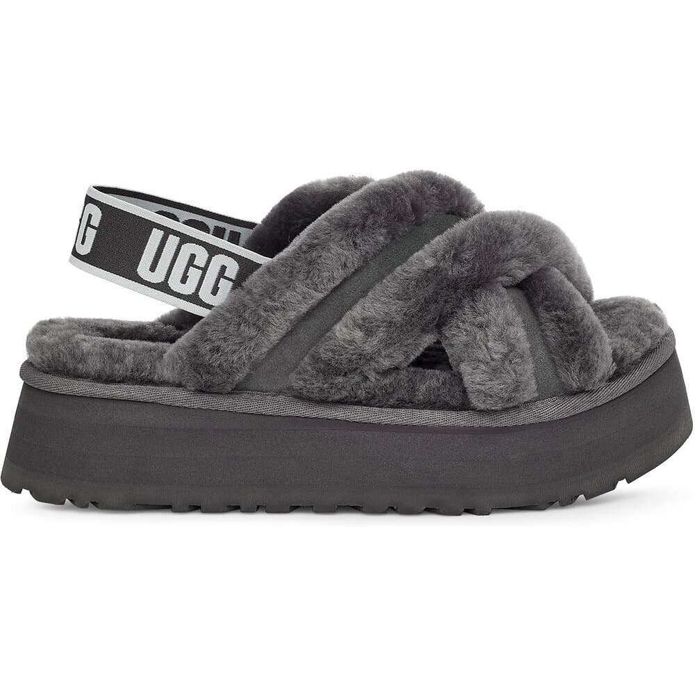 Тапочки Ugg Disco Color Slide Charcoal Чёрный — фото 1