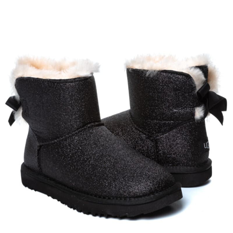 Угги Bailey Bow Mini Sparkle Boot Чёрный — фото 1