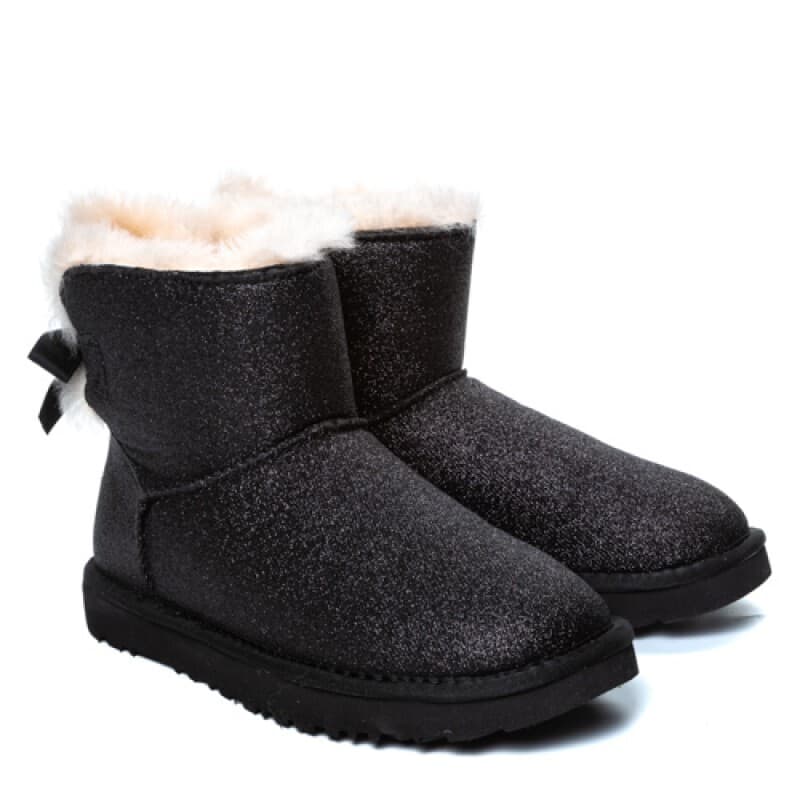 Угги Bailey Bow Mini Sparkle Boot Чёрный — фото 2